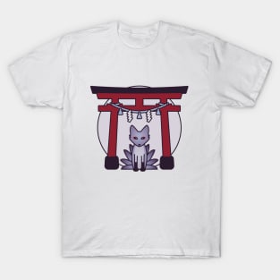 Kitsune Spirit - Fox Visits Shrine in Japan T-Shirt